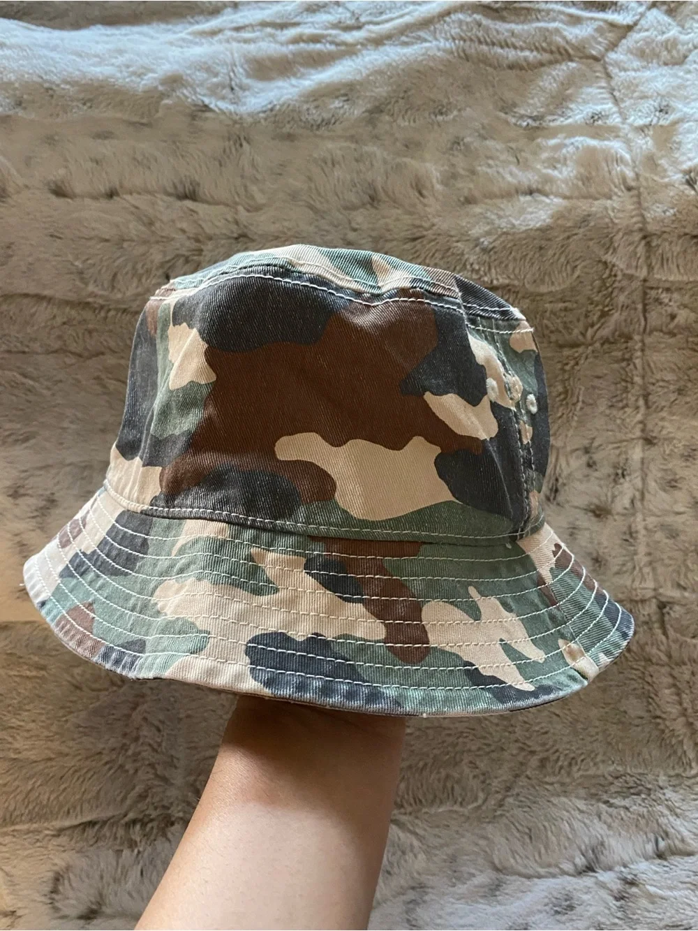 Aerie  Camo Bucket Hat - Green Camo small